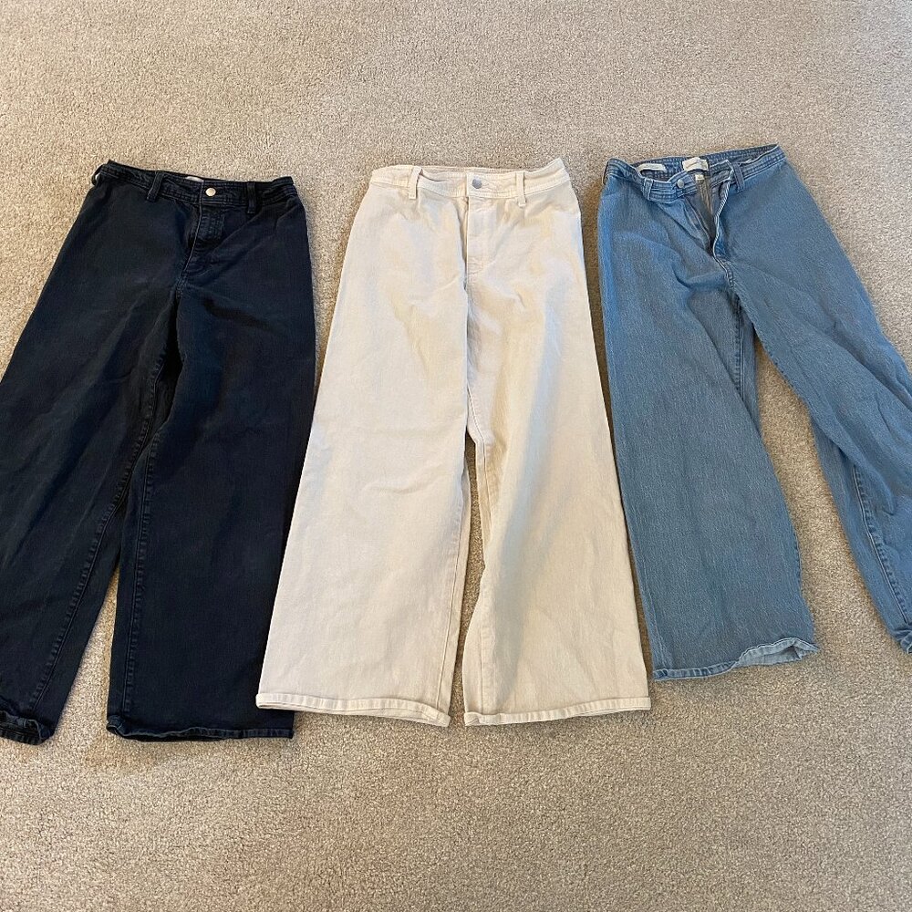 Target Universal Thread Jeans Wide Leg Size 8 (2 pairs, dark gray, white)